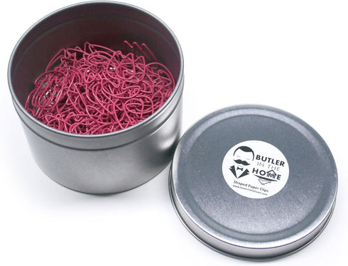 Tulip Flower Shaped Paper Clips Great for Paper Clip Collectors or Office Gift - Comes in Round Tin with Lid and Gift Box (100 Count Pink)...