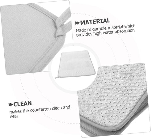 Ciieeo Kitchen Drain Mat Tableware Drying Mat Hot Pads Foldable Drying Mat Drying Pad Countertop Mat Dish Drying Mats Microfiber Dish Drying Mat D...