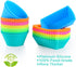 IPOW 24 Pack Silicone Cupcake Baking Cups Reusable Food-Grade BPA Free Non-Stick Muffin Liners Molds Sets, 2 Shapes Round Rectangle...