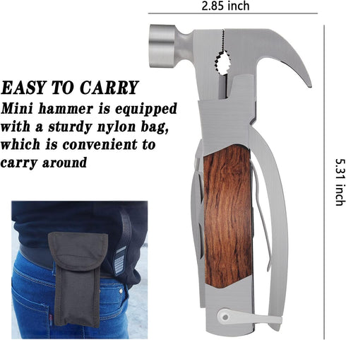 Gifts for Dad Hammer Multitool 14 in 1 from Daughter Son Fathers Day, Unique Birthday Ideas Gift for Husbands Him Men, Cool Gadget Christmas Stock...