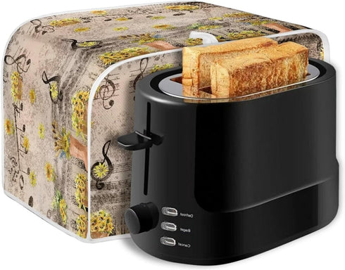 Autumn Music Note Toaster Covers 4 Slice Decorative Covers for Small Kitchen Appliance, Reversible Toaster Cover Bread Maker Protector...