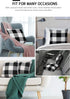 Syntus Set of 2 Buffalo Check Throw Pillow Covers Farmhouse Outdoor Plaid Square Pillow Cushion Case Black and White Polyester Linen for Christmas...