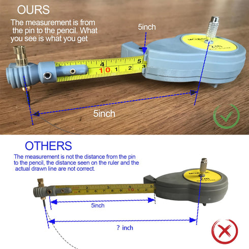 Rotating Tape Measure Beam Compass with 10 Pencil Leads, Rotape Beam Compass for Drawing Circles and Lines, Retractable Draw Arcs Tool with 6.5 ft...