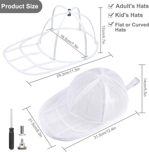 Hat Washer for Baseball Caps, 1Pack Hat Cleaner for Baseball Caps, Hat Storage Hat Holder cage for Dishwasher, Foldable Washing Hat Rack Protector...