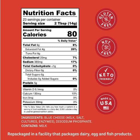 Judee’s Blue Cheese Powder 11.25 oz - Gluten-Free and Nut-Free - Use in Seasonings and Salad Dressings - Great for Dips, Spreads and Sauces - Made...