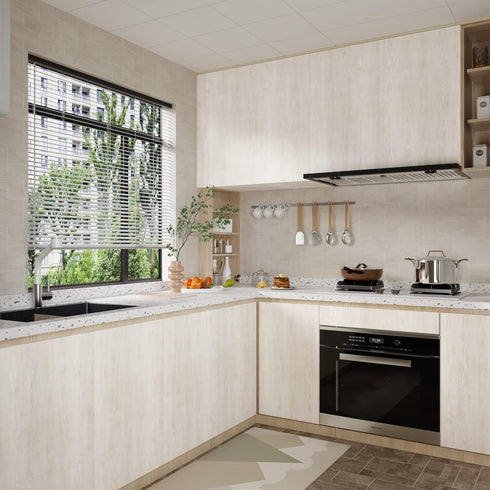 CRE8TIVE White Wood Peel and Stick Wallpaper Removable Light Wood Contact Paper for Countertops Waterproof Faux Wood Look Wallpaper Self Adhesive ...