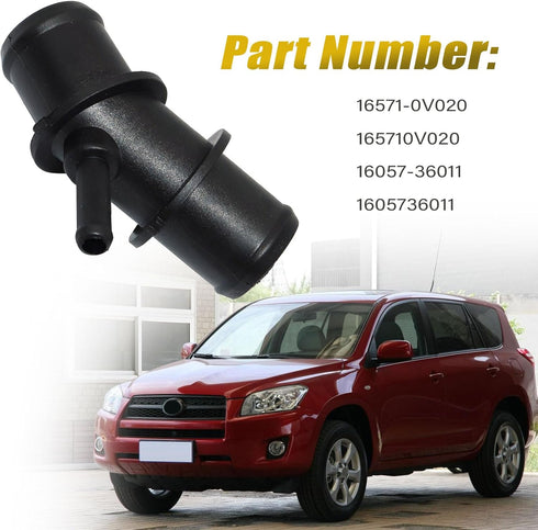 FZJDSD Upper Radiator Hose Adapter Coolant Hose Connector Pipe 16571-0V020 Compatible With Toyota Rav4 2009 2010 2011 2012 Replace 165710V020 1605...