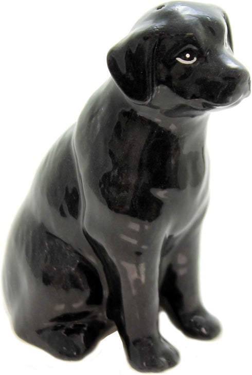 Fine Ceramic Black Labrador Dog Salt & Pepper Shakers Set, 3-3/4" H...