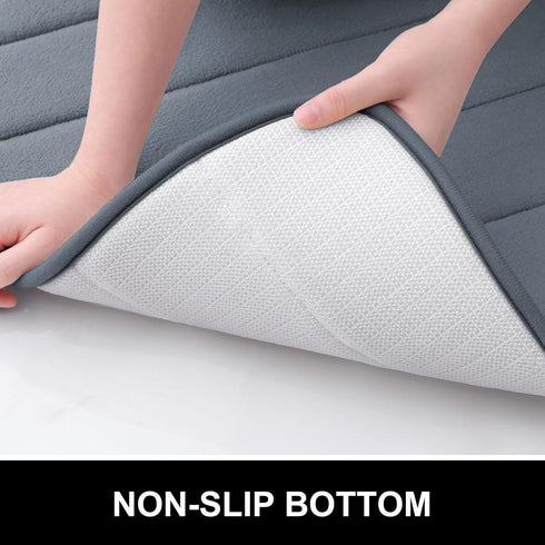 Colorxy Memory Foam Toilet Rug U-Shaped 24x20, Ultra Soft and Absorbent Bathroom Rugs, Non-Slip Toilet Bath Mat, Machine Wash Dry, Contour Bath Ru...