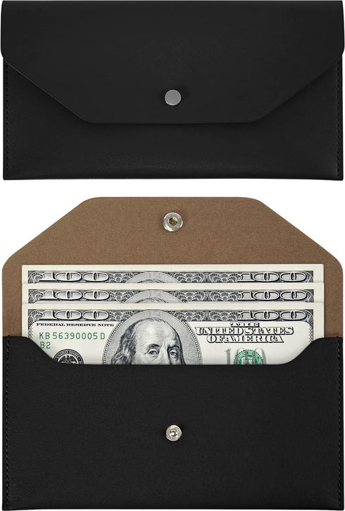 Carrotez Money Envelopes for Cash (PU Leather) Cash Envelopes for Travel and Budgeting, Reusable Cash Envelope Wallet, 1 ea, No Letter Engraving -...