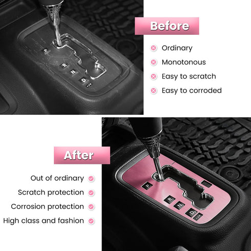 Trim Gear Frame Cover Gear Shift Box Cover For Jeep Wrangler 2012-2018 JK JKU Sport Sahara Freedom Rubicon Unlimited Gear Shift Panel Cover Trim I...
