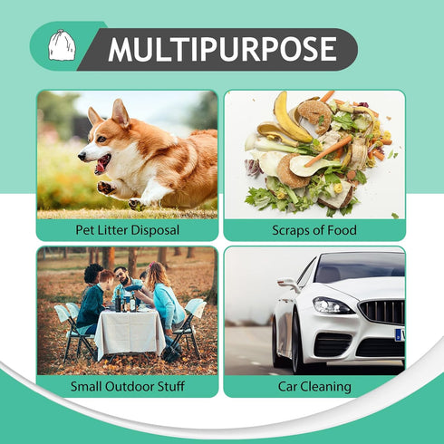 2 Gallon 80 Counts Strong Trash Bags Garbage Bags by Teivio, Bathroom Trash Can Bin Liners, Small Plastic Bags for home office kitchen, Green...