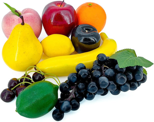 Lorigun Artificial Fruits Set for Decoration Fake Fruits Props,10 Kinds of Fruit (Total 12 Pcs)...