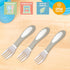 ECR4Kids My First Meal Pal Stainless Steel Forks, Toddler Silverware, White, Light Grey, 3-Pack...
