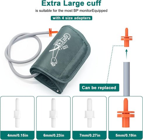 Blood Pressure Cuff Arm,8.7-20.4 Inches (22-52CM) Extra Large Blood Pressure Cuff XL Replacement Cuff Compatible with All Blood Pressure Machine, ...