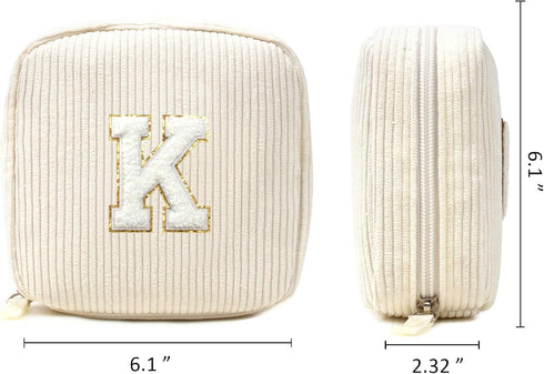 Cute Makeup Bag for Women - Monogram Personalized Initial Makeup Bags Cosmetic Pouch Make Up Case for Women Her Best Friend Friendship Sister Teac...
