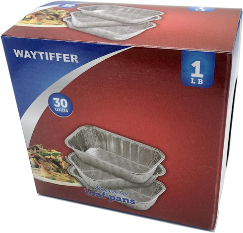 30 Pack 1Lb mini Loaf Pans Heavy Duty Disposable Aluminum Foil Bread Tins Standard Size - 6" X 3.5" X 2.5" Oven Safe Sturdy Small Bread Tin Pans-1...