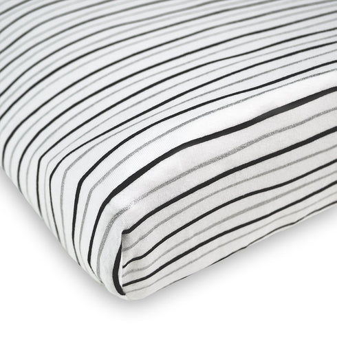 American Baby Company 2 Pack Printed 100% Cotton Knit Fitted Contoured Changing Table Pad Cover - Compatible with Mika Micky Bassinet, Silver Blac...