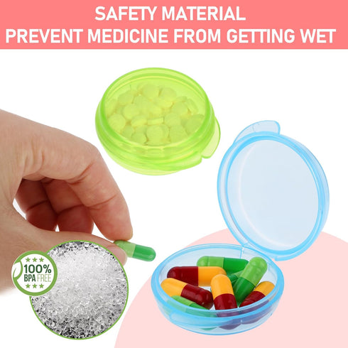 4 Pcs Mini Pill Organizer Small Pill Box Cute Portable Pill Case for Pocket Purse Travel Storage Containers Earplug Case Medicine Dispenser Vitami...