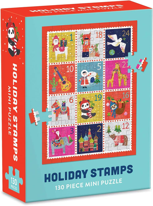 Galison Holiday Stamps Mini Puzzle, Multicolor, 130 Piece...