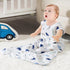 david's kids Muslin Cotton Baby Sleep Sack 6-12 Months, 2 Pack 100% Cotton Sleeping Bag for Summer, TOG 0.5 Baby Wearable Blankets with 2-Way Zipp...