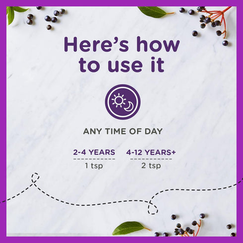 Zarbee's Elderberry Syrup for Kids, Daily Immune Support with Vitamin C & Zinc, Childrens Liquid Supplement, Natural Berry Flavor, 4 fl oz...