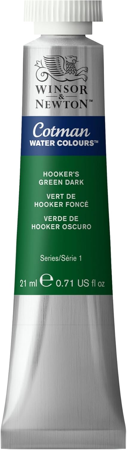 Winsor & Newton Cotman Watercolor Paint, 21ml (0.71-oz) Tube, Hooker's Green Dark...