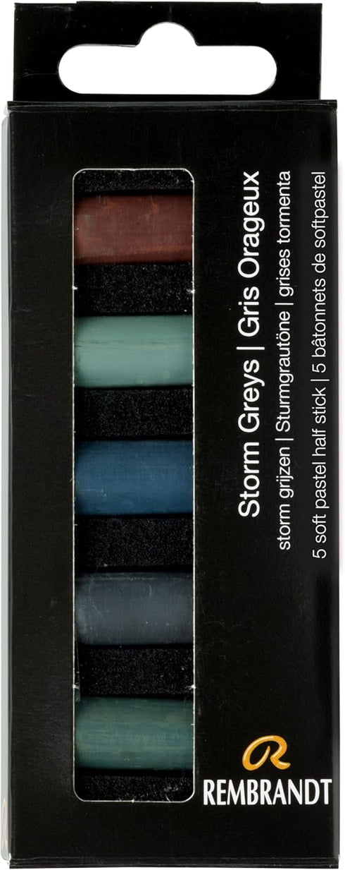 Rembrandt Soft Pastel Micro Set, 5-Piece Half Sticks, Storm Greys...