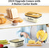 Butter Dish with Lid and Butter Curler Knife for Countertop - Unbreakable Metal Keeper Container with High-quality Double Silicone Sealing, for Ki...