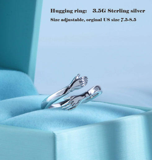 Helen de Lete Original Come to My Arm 925 Sterling Silver Adjustable Hug Ring for Both Men and Women...