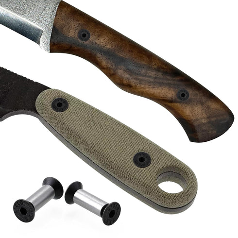 10 Packs Knife Handle Screws Rivets Bolts Fasteners, Black Hex Flat Head Screws, Knives Maker Screws for Fixing Blade Knife...