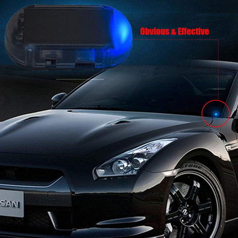 Car Solar Power Simulated Dummy Alarm Warning Anti-Theft LED Flashing Security Light with New USB Port ?Blue?...