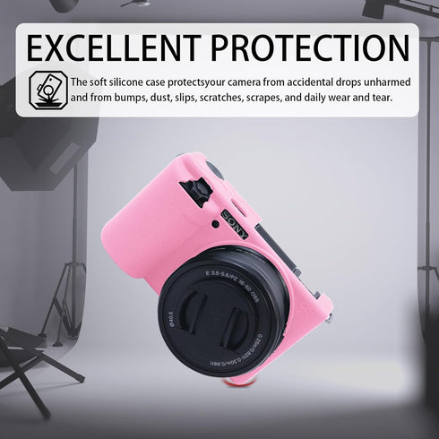 ZV-E10 Camera Case, Soft Silicone Rubber Protective Cover Skin for Sony ZV-E10 ZVE10 Digital Camera, Slim Fit Body Skin DSLR Camera Sleeve Protect...