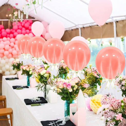 Rose Gold Party Supplies, 6 Pack Tutu Tulle Balloon Centerpieces Set for Women Girl Birthday Wedding Engagement Bachelorette Bridal Shower Party T...