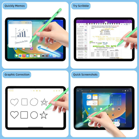 Pencil for iPad, 10 Mins Fast Charge Professional Stylus Pen with Tilt Sensitivity, Attaches Magnetically, Palm Rejection Stylus Pen for iPad, Com...