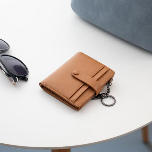 Alldaily Slim Keychain Wallet for Women, RFID Blocking Small Bifold Travel Credit Card Holder (Brown)...