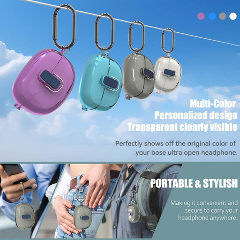 (Safety Lock) for Bose Ultra Open Case (2024), QINZAC Soft TPU Clear Cover for Bose Ultra Open Earbuds with Lock Shockproof Protection Case for Bo...