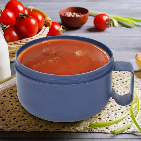 Unbreakable Microwave Soup Mugs with Lids and Handles,Microwave Ramen Bowl with Lid for Soup and Instant Noodles,Oatmeal, Gumbo, Salad,BPA Free (S...
