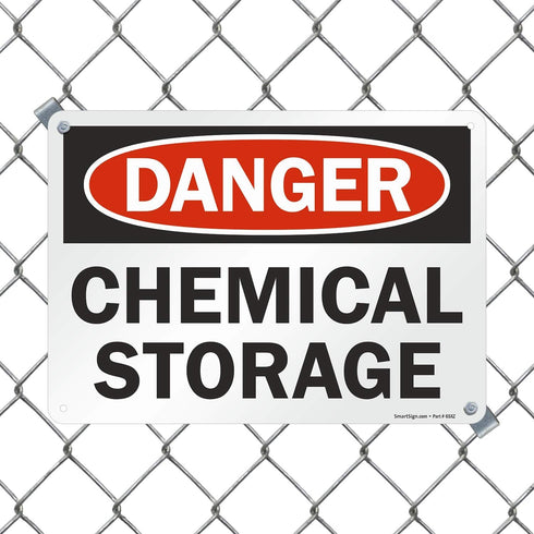 SmartSign "Danger - Chemical Storage" Sign | 10" x 14" Plastic...