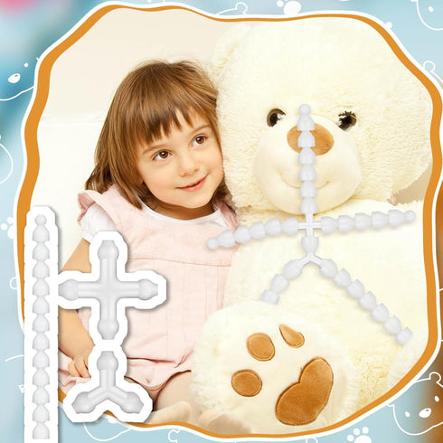 144 Pieces Doll Armature Set with 4Y and 4X Chest Connectors Flexible Doll Joints Plastic Ball for Stuffed Animal Bear Dolls Making DIY Crafts Nee...