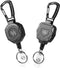 2 Pack Retractable Keychain Heavy Duty Carabiner Badge Holder, Tactical ID Badge Reel with 32” Steel Retractable Cord, 8.0 OZ...