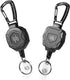 2 Pack Retractable Keychain Heavy Duty Carabiner Badge Holder, Tactical ID Badge Reel with 32” Steel Retractable Cord, 8.0 OZ...