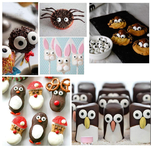 GEORLD Small Candy Eyeballs Eyes Cake Cupcake Toppers Cookie Decorations...