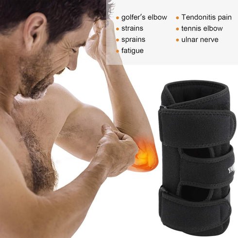 Elbow Brace, Night Elbow Splint for Sleeping, Adjustable Stabilizer with 4 Removable Splints for Cubital Tunnel Syndrome, Tendonitis, Ulnar Nerve,...