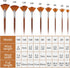 9 Pieces Fan Brush for Painting, Professional Artist Fan Paint Brushes Set Soft Anti-Shedding Nylon Hair Wood Long Handle Paint Brush Set for Acry...
