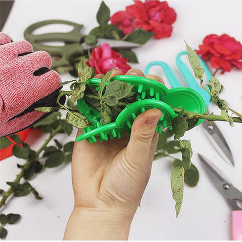 Plastic Rose Stripper Thorn Leaf Stripping Tool Rose Stem Remover Removal Tools Floral Arrangement for Garden Flower (Red)...