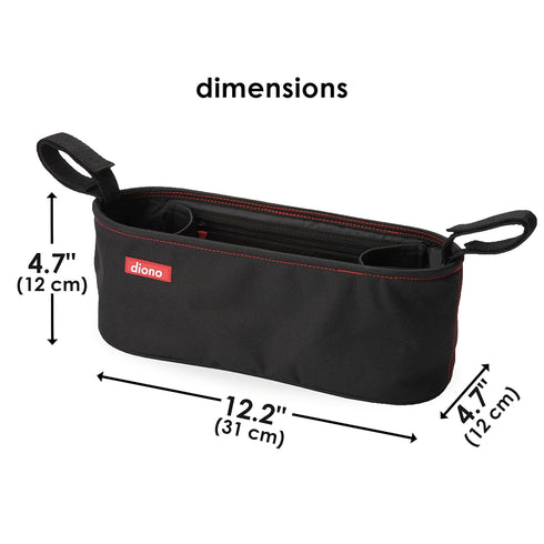 Diono Buggy Buddy Universal Stroller Organizer with Cup Holders, Secure Attachment, Zippered Pockets, Safe & Secure, Black...
