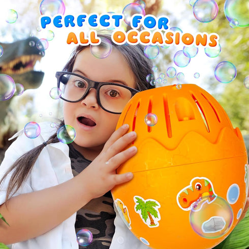 Bubble Machine, Automatic Dinosaur Egg Bubble Maker for Kids Toddlers Outdoor Indoor Play,Bubble Blower with Solution, Toy Gift for Little Boys Gi...