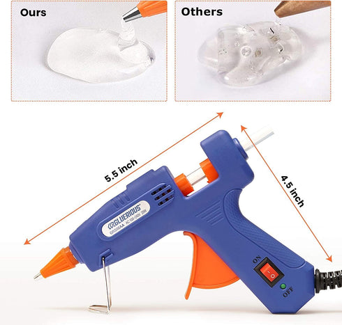 Mini Hot Glue Gun with 30 Glue Sticks for Crafts School DIY Arts Home Quick Repairs, 20W, Blue...