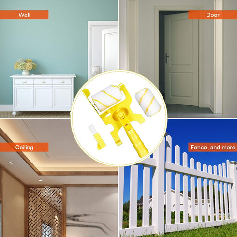 Set of 9 Paint Edger Combo Kit Paint Edger Roller Brush Multifunctional Handheld Clean-Cut Paint Edger with Extra Replacement Roller and Brush for...